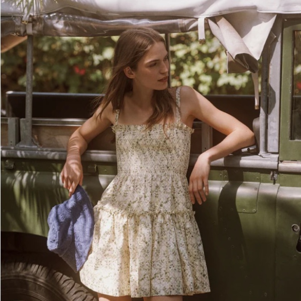 The Seraphina Mini Nap Dress, Yellow Basketweave, Medium